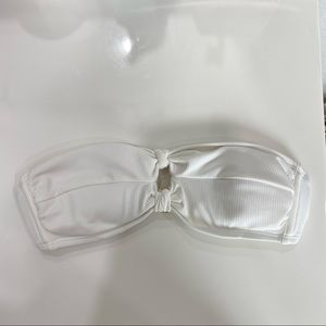 White strapless bikini top